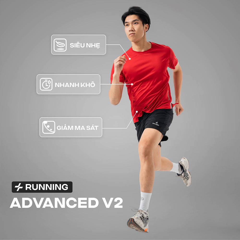 Áo thun nam thể thao chạy bộ Essentials Fast & Free Run II siêu nhẹ, nhanh khô Coolmate