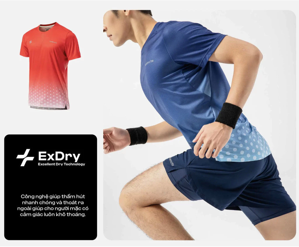 Áo Thun Chạy Bộ Graphic Dot thoáng khí dễ dàng vận động, áo đỏ Việt Nam Coolmate
