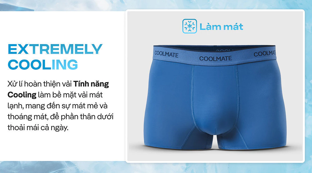 Combo 3 Quần Lót Nam Trunk Ice Cooling II mát lạnh thoáng mát, thấm hút, co giãn tốt Coolmate