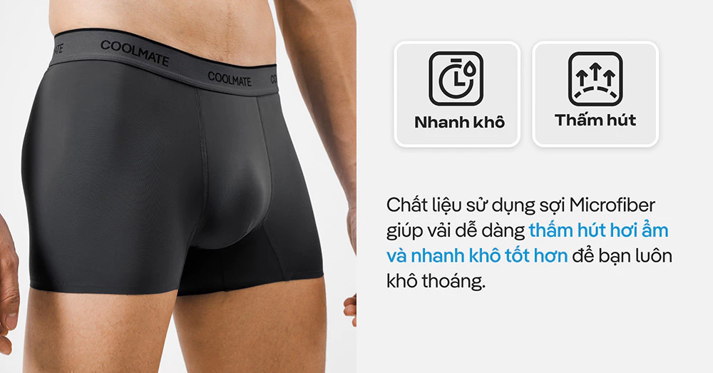 Combo 3 Quần Lót Nam Trunk Ice Cooling II mát lạnh thoáng mát, thấm hút, co giãn tốt Coolmate