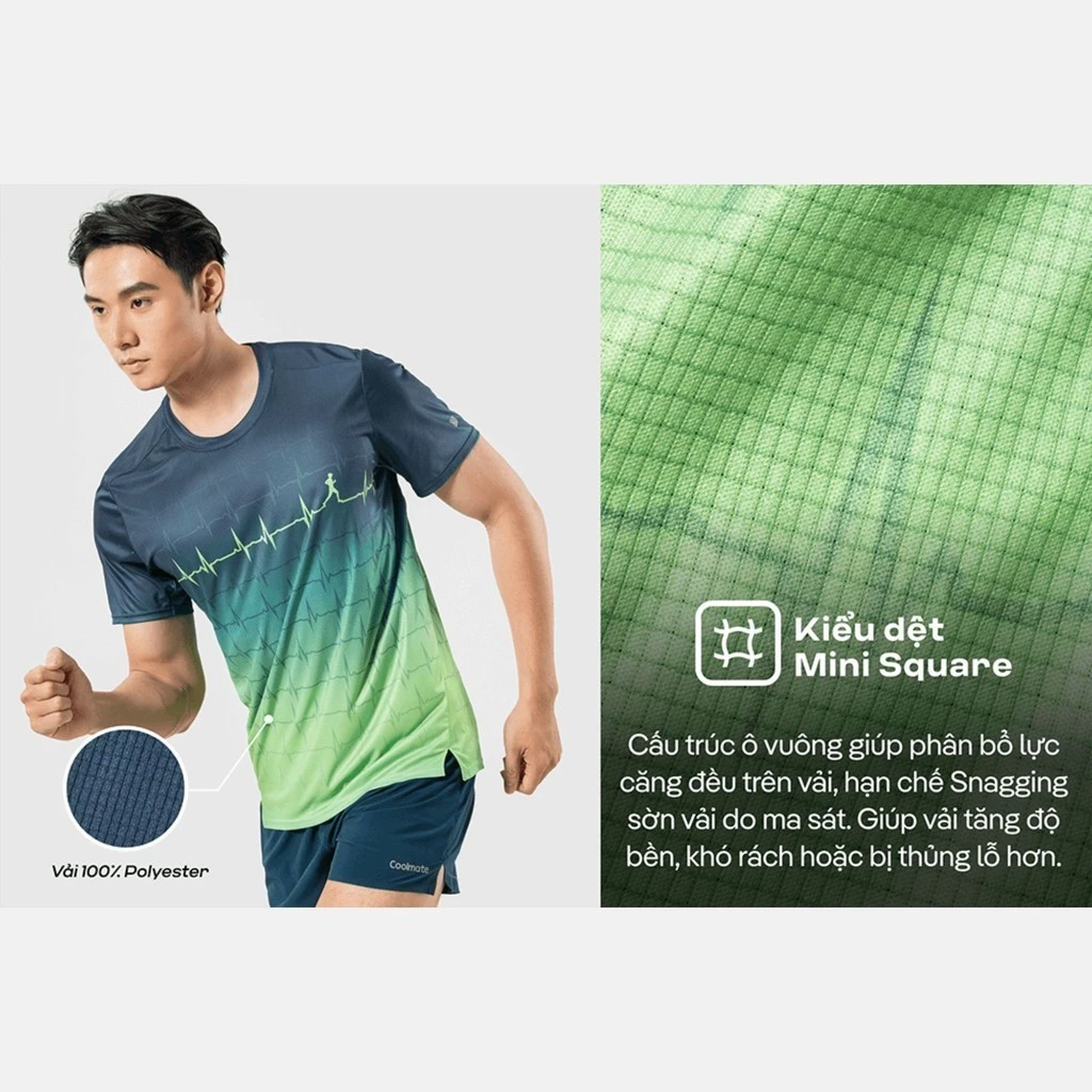Combo 2 áo thun thể thao chạy bộ graphic siêu nhẹ thấm hút đa dạng màu Coolmate