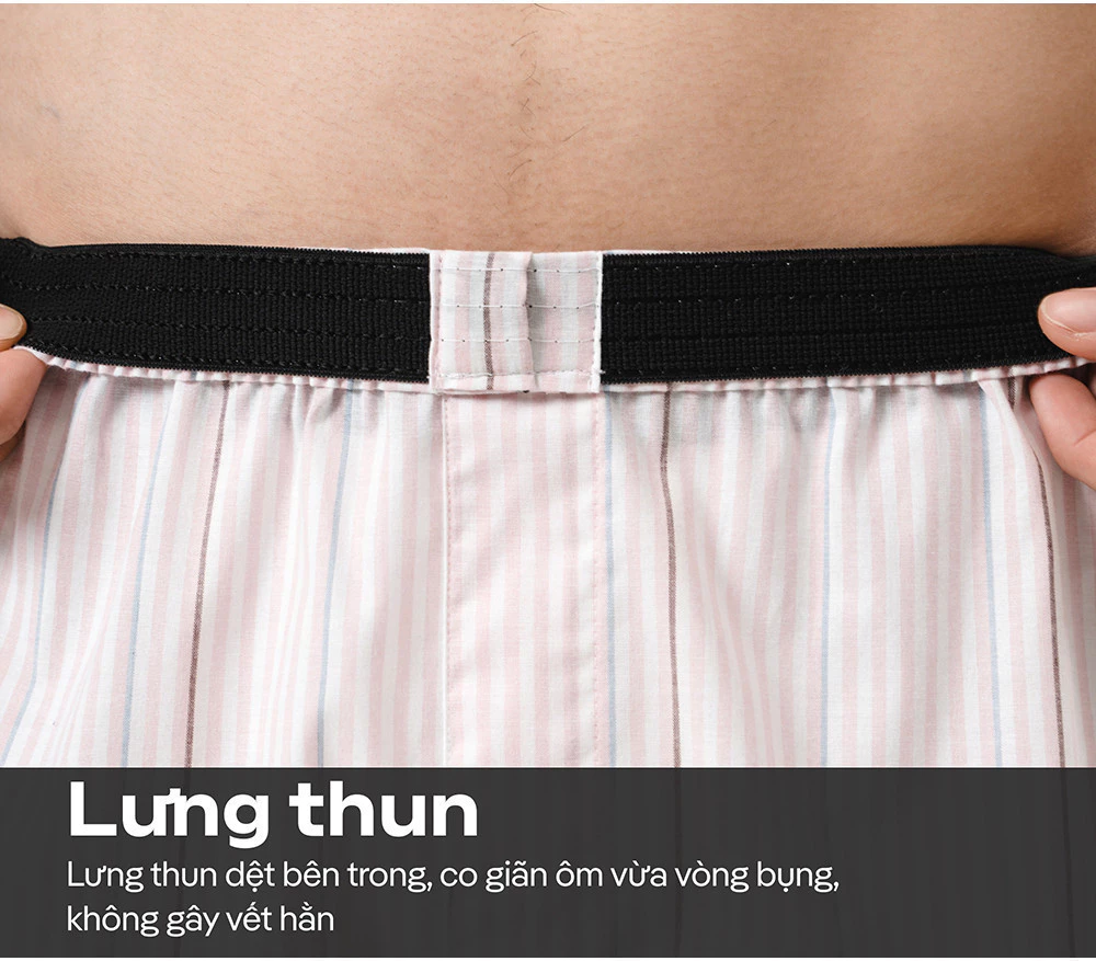 Quần đùi mặc nhà nam kẻ sọc mềm mại thoáng mát MÀU NGẪU NHIÊN Coolmate  [ Không đổi trả ]
