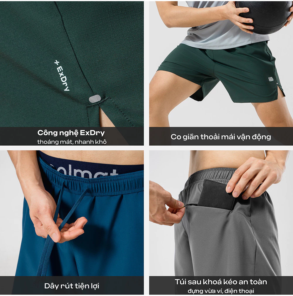 Quần Shorts Nam Tập Gym thể thao 5 inch Essentials co giãn và thoáng khí Coolmate
