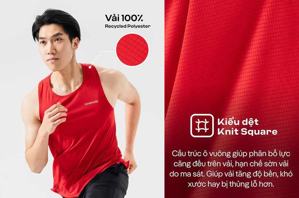 [MUA 2 GIẢM 5%]Áo Singlet Chạy bộ nam Essentials Fast & Free Run II Coolmate[OUTLET - không đổi trả]