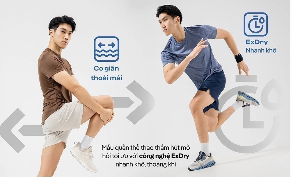 Combo 2 quần Shorts Thể Thao 5" Moving nhanh khô, thoáng mát Coolmate