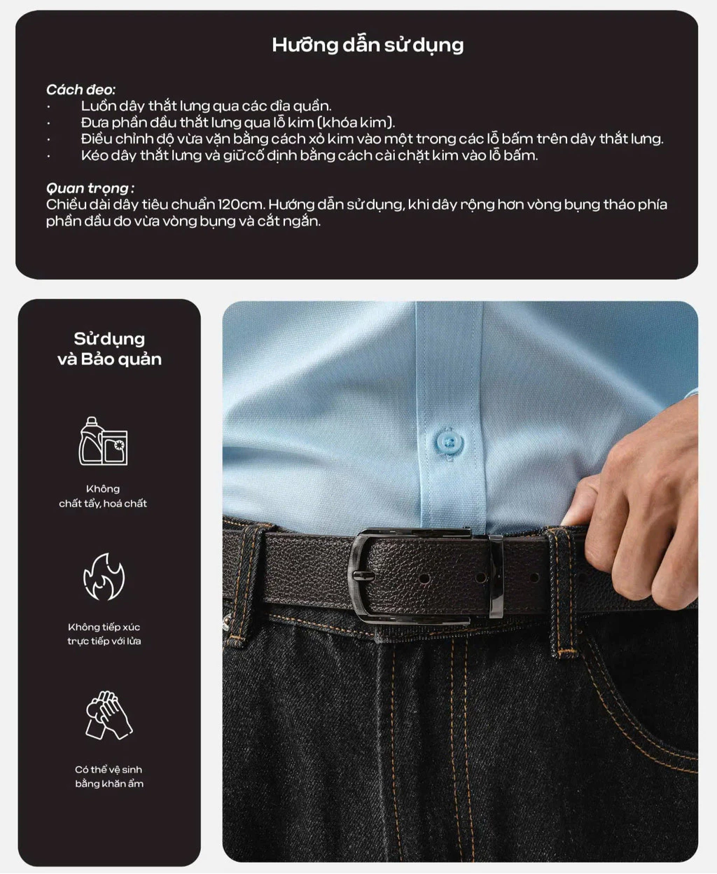 [MUA 2 GIẢM 5%]Thắt lưng nam Coolmate da bò Mill khoá gài kim