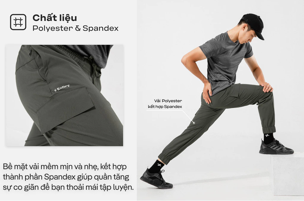 Quần dài nam Jogger thể thao ExDry dệt Woven mềm mịn co giãn tốt Coolmate