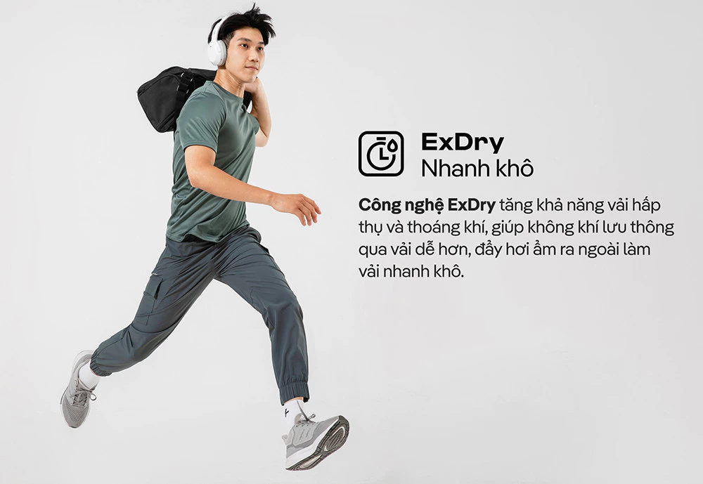 Quần dài nam Jogger thể thao ExDry dệt Woven mềm mịn co giãn tốt Coolmate