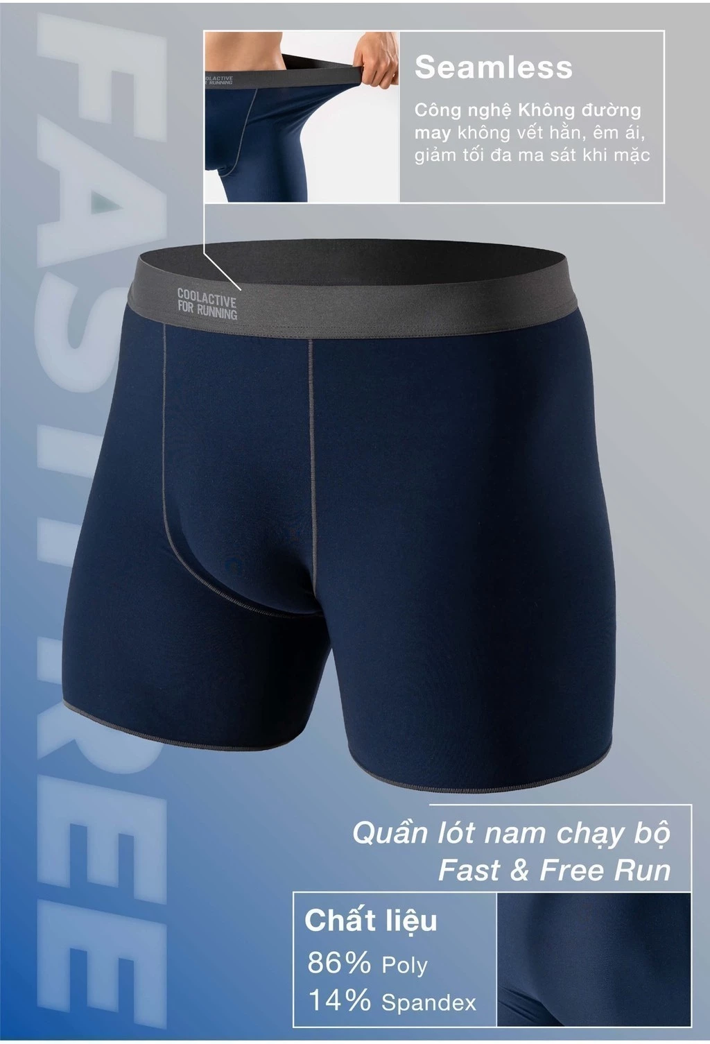 Quần lót nam thể thao chạy bộ Fast & Free Run công nghệ Không Đường May êm ái Coolmate