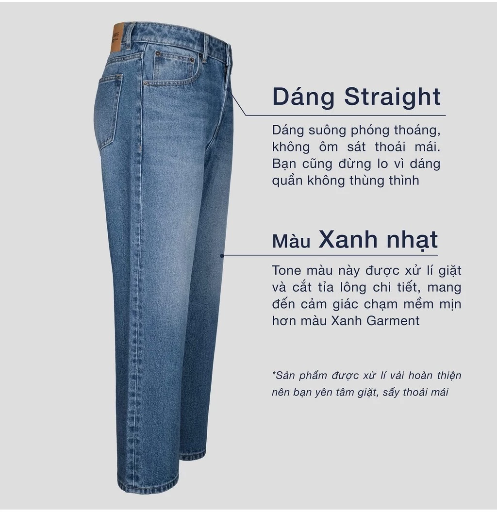 [TẶNG TẤT COTTON]Coolmate x Copper Denim | Quần Jeans dáng Straight mặc thoải mái, quần đi làm đi chơi dạo phố