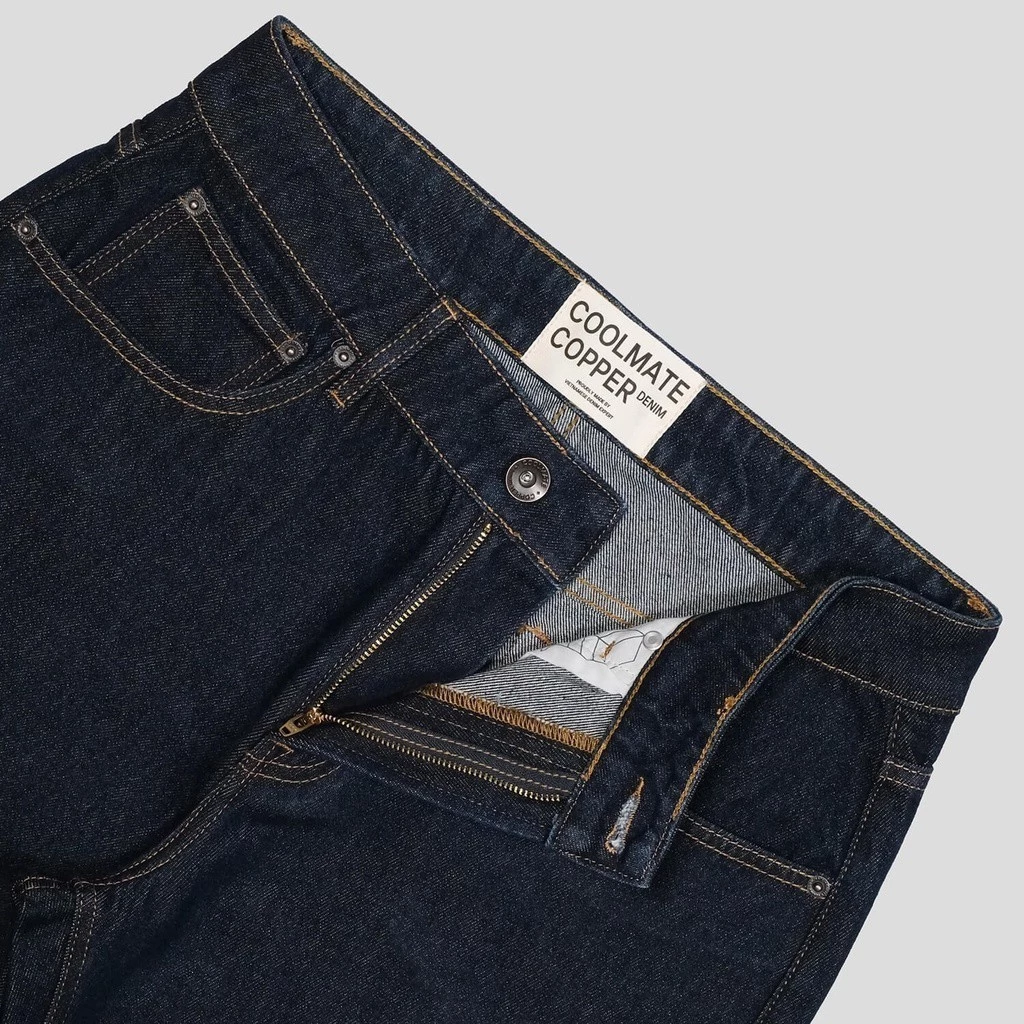 [TẶNG TẤT COTTON]Coolmate x Copper Denim | Quần Jeans dáng Straight mặc thoải mái, quần đi làm đi chơi dạo phố