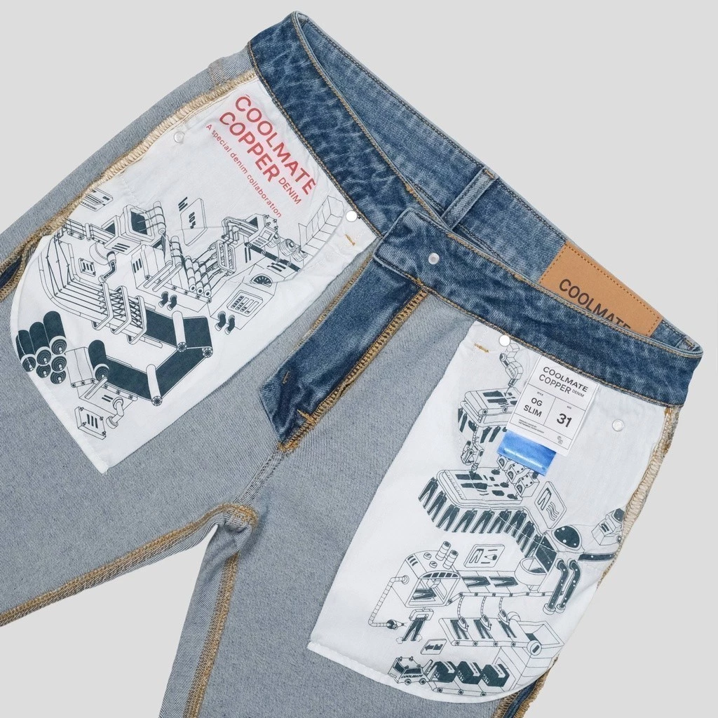 [TẶNG TẤT COTTON]Coolmate x Copper Denim | Quần Jeans dáng Straight mặc thoải mái, quần đi làm đi chơi dạo phố