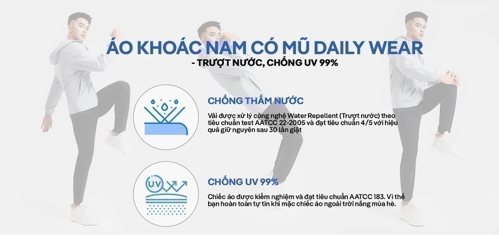 Áo khoác gió nam nữ unisex daily wear siêu nhẹ, trượt nước và chống tia UV Coolmate