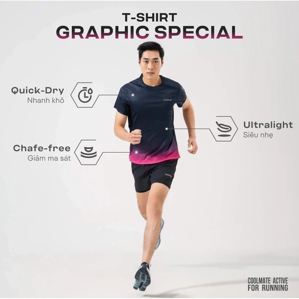 Áo Thun nam TShirt thể thao chạy bộ in graphic Special siêu nhẹ, thoáng khí, thấm hút tốt Coolmate