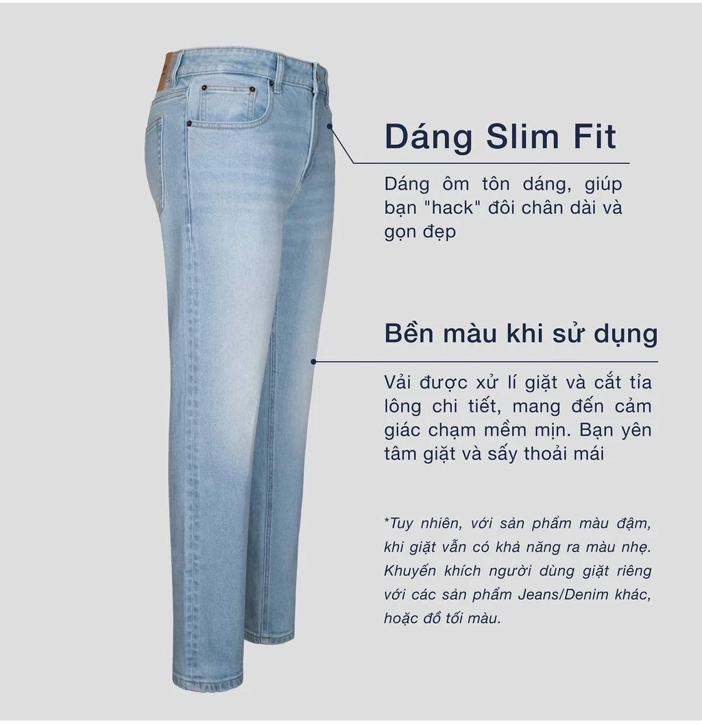 Coolmate x Copper Denim | Quần Jeans Nam dáng Slim fit bền bỉ, vừa vặn, tôn dáng, quần đi làm đi chơi dạ