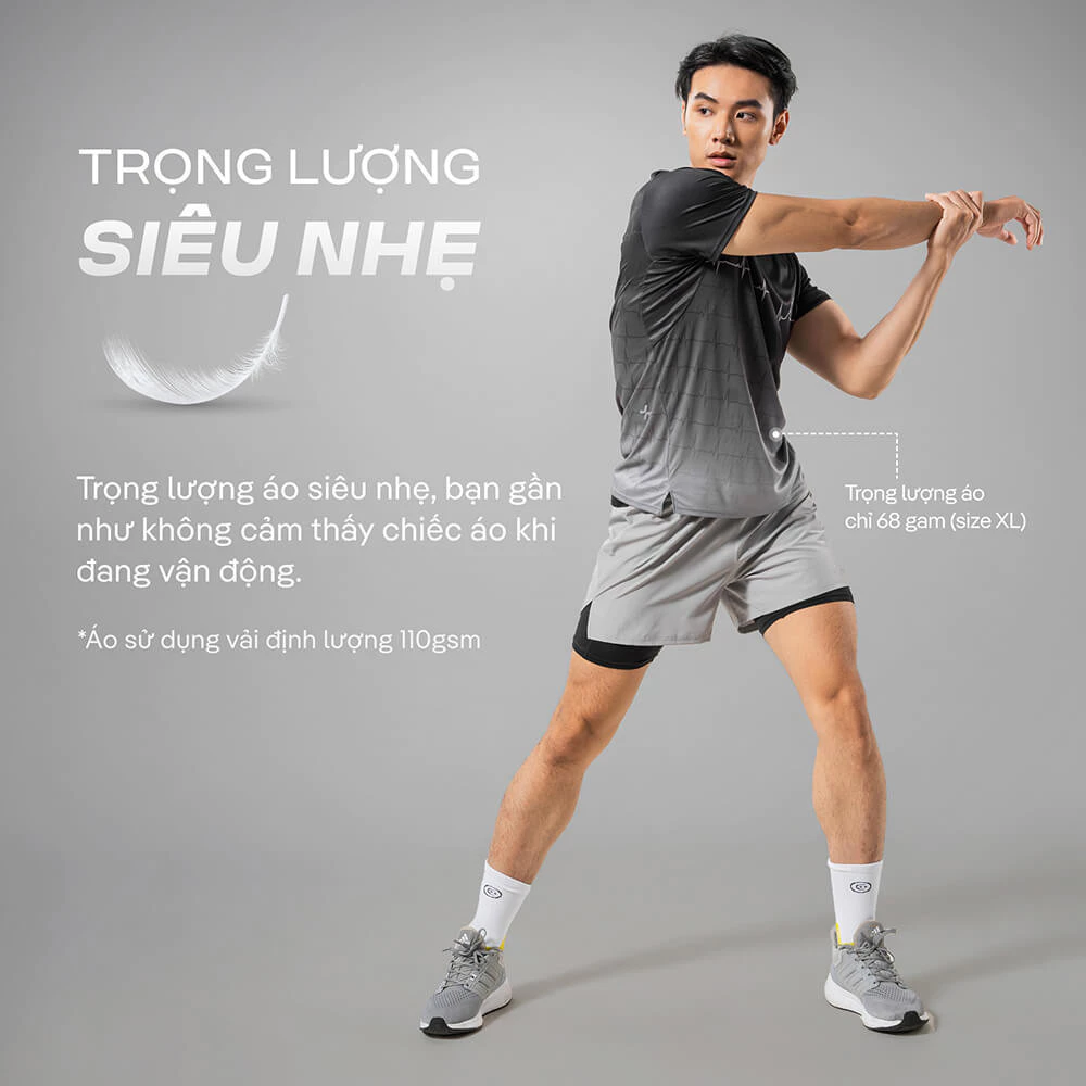 Áo thun nam thể thao chạy bộ Graphic Heartbeat siêu nhẹ, thoáng khí, thấm hút tốt - Coolmate