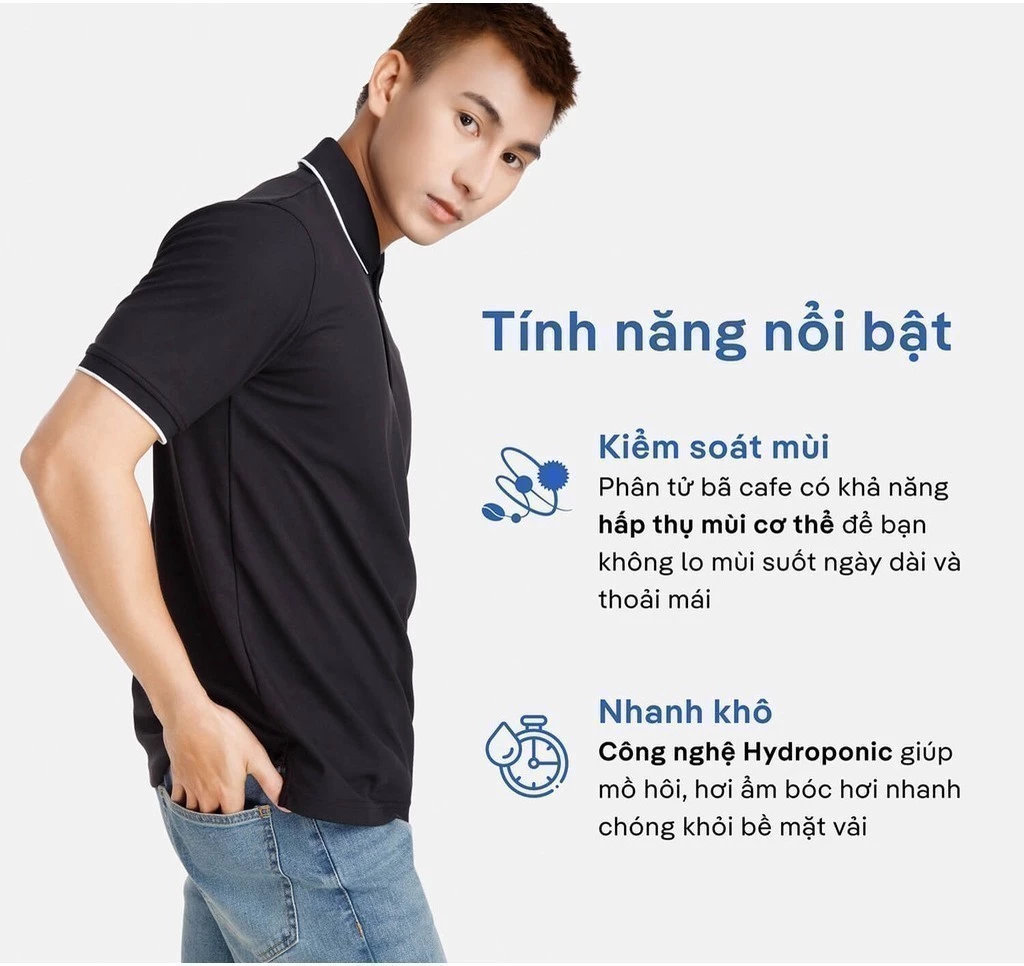 Áo Polo nam SCafé nam tính khử mùi hiệu quả Coolmate