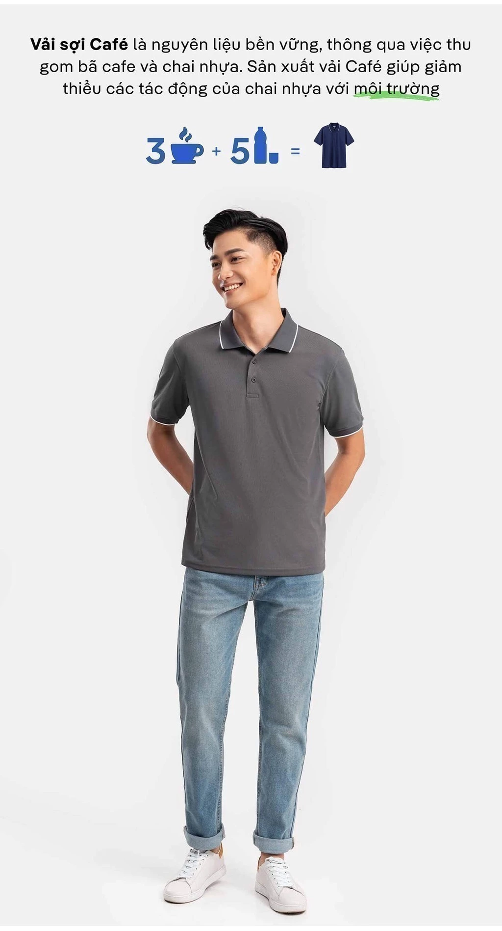 Áo Polo nam SCafé nam tính khử mùi hiệu quả Coolmate
