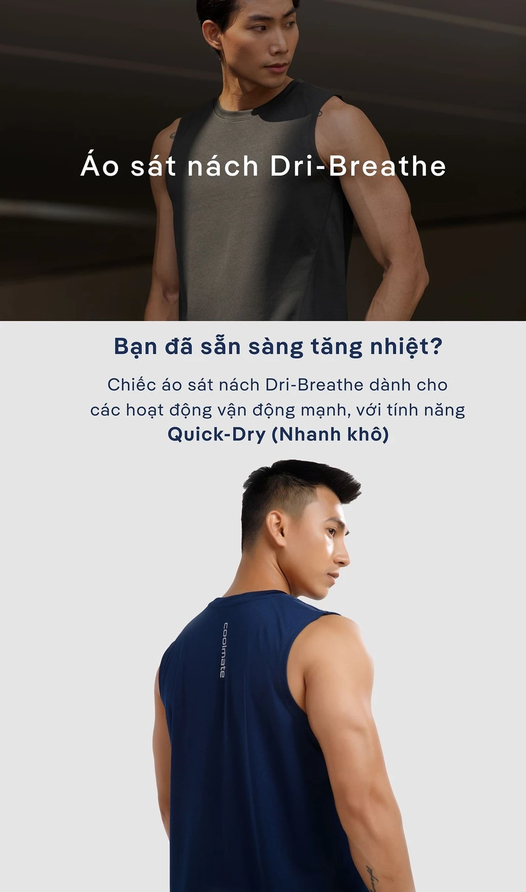 Áo ba lỗ, sát nách thể thao nam Promax thoáng mát, thấm hút tốt Coolmate
