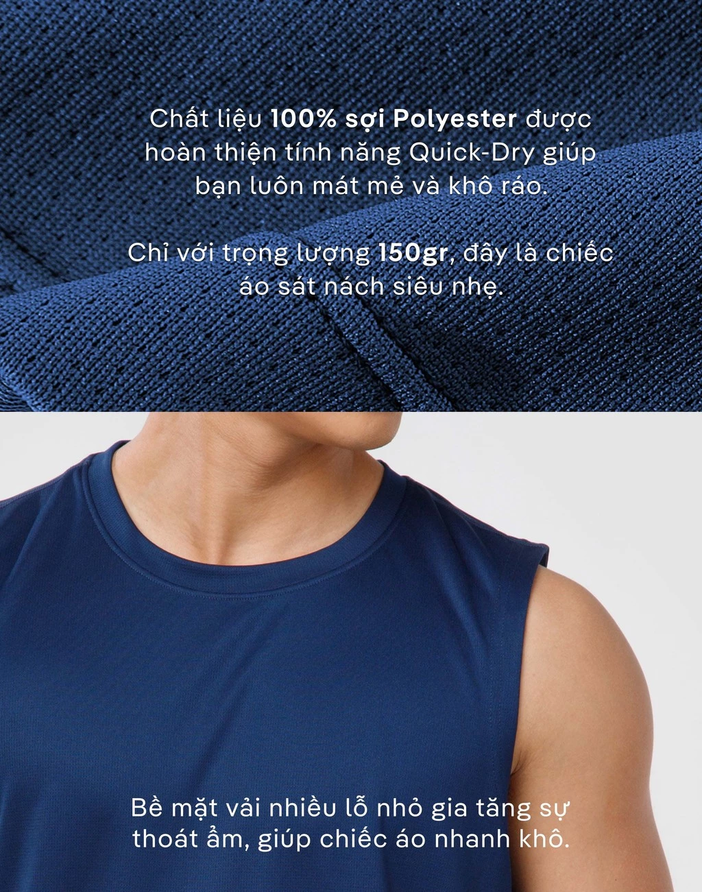 Áo ba lỗ, sát nách thể thao nam Promax thoáng mát, thấm hút tốt Coolmate