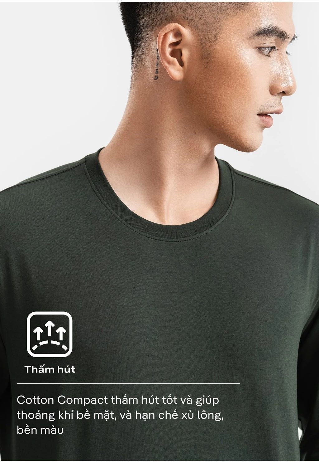 Áo thun nam dài tay thu đông Cotton Compact Premium chống nhăn, giữ ấm tốt Coolmate