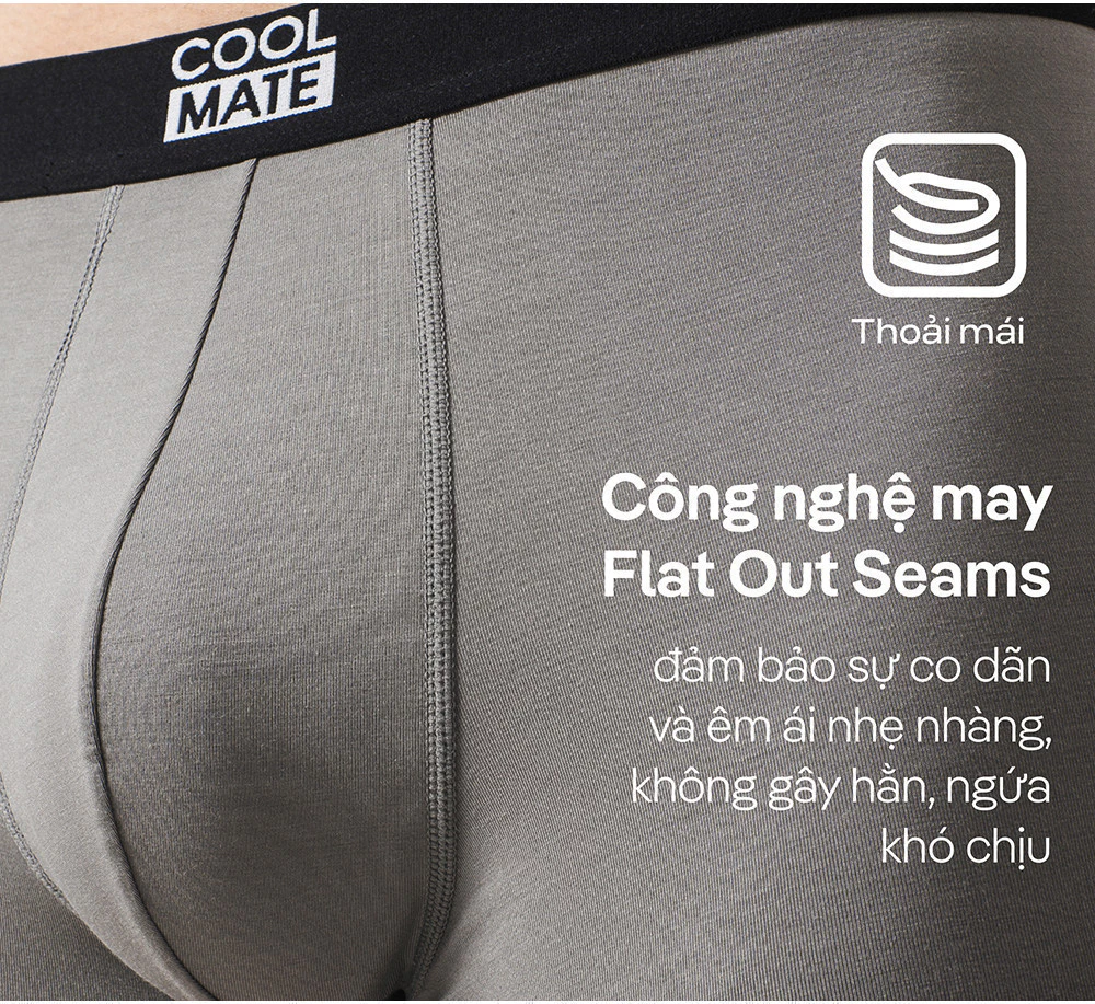 Combo 3 quần lót nam dáng Trunk Bamboo mềm mại, kháng khuẩn, thấm hút tốt Coolmate