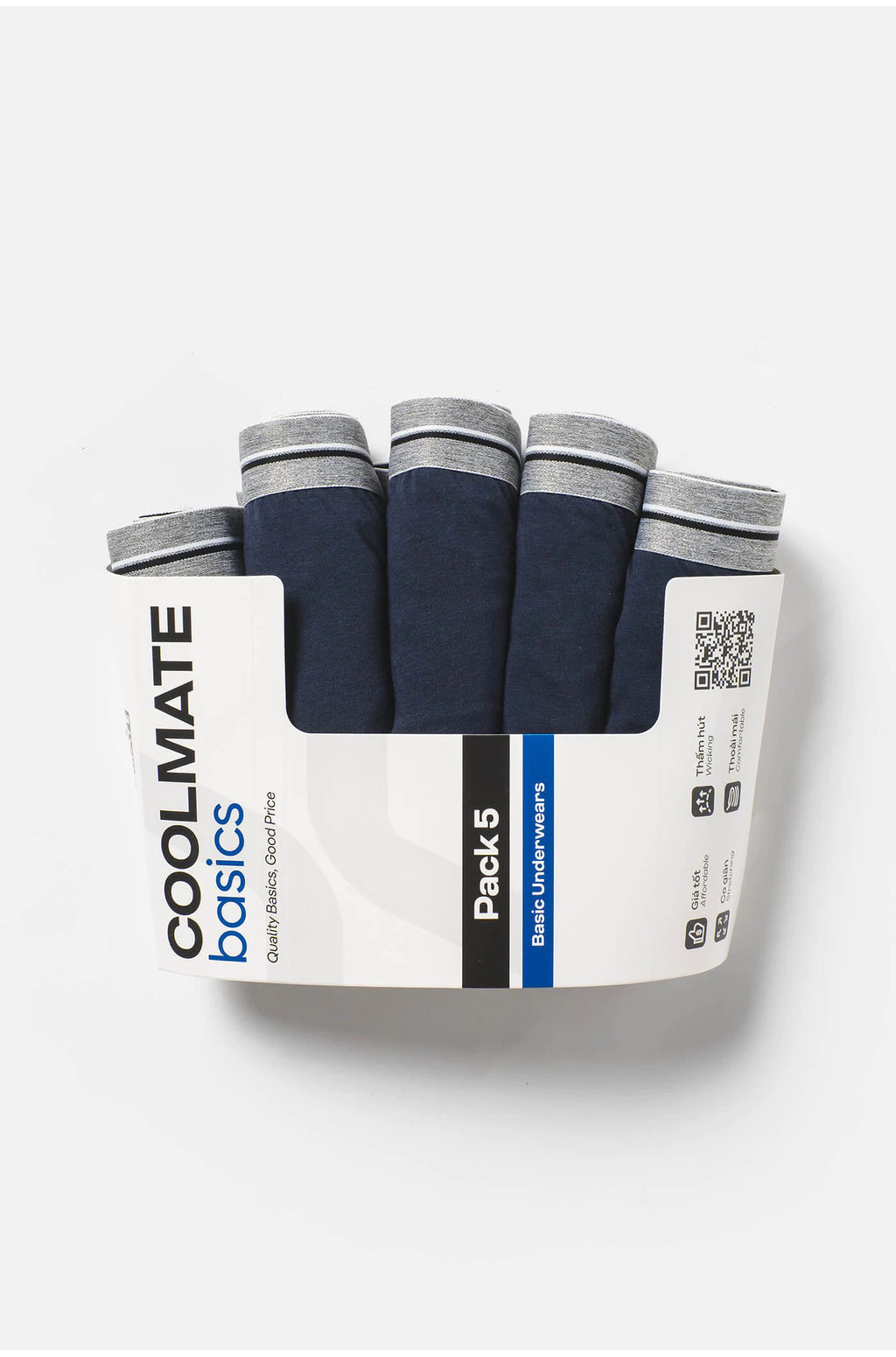 Pack 5 quần lót nam Brief Cotton Basics Coolmate
