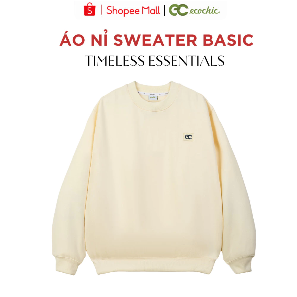 Áo Sweater ECOCHIC Logo Tag Local Brand Unisex Nam Nữ Mặc Đôi Chất Liệu Nỉ Bông Cao Cấp Chính Hãng B106