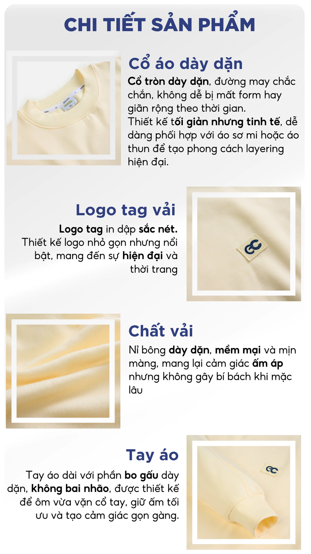 Áo Sweater ECOCHIC Logo Tag Local Brand Unisex Nam Nữ Mặc Đôi Chất Liệu Nỉ Bông Cao Cấp Chính Hãng B106