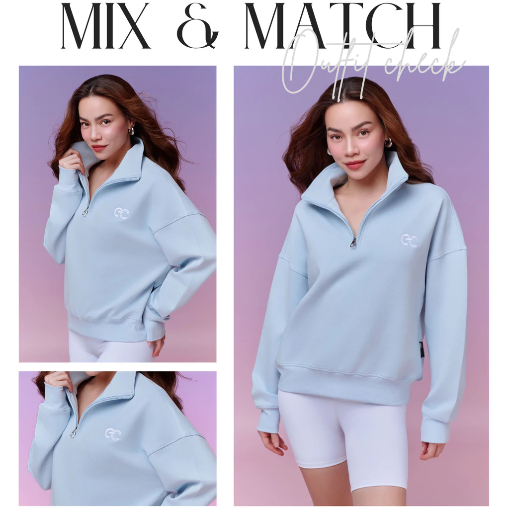 Áo Nỉ Sweater ECOCHIC BASIC HALFZIP Chất Liệu Cao Cấp Công Nghệ Mới VERSION 1 + 2 B092 B189