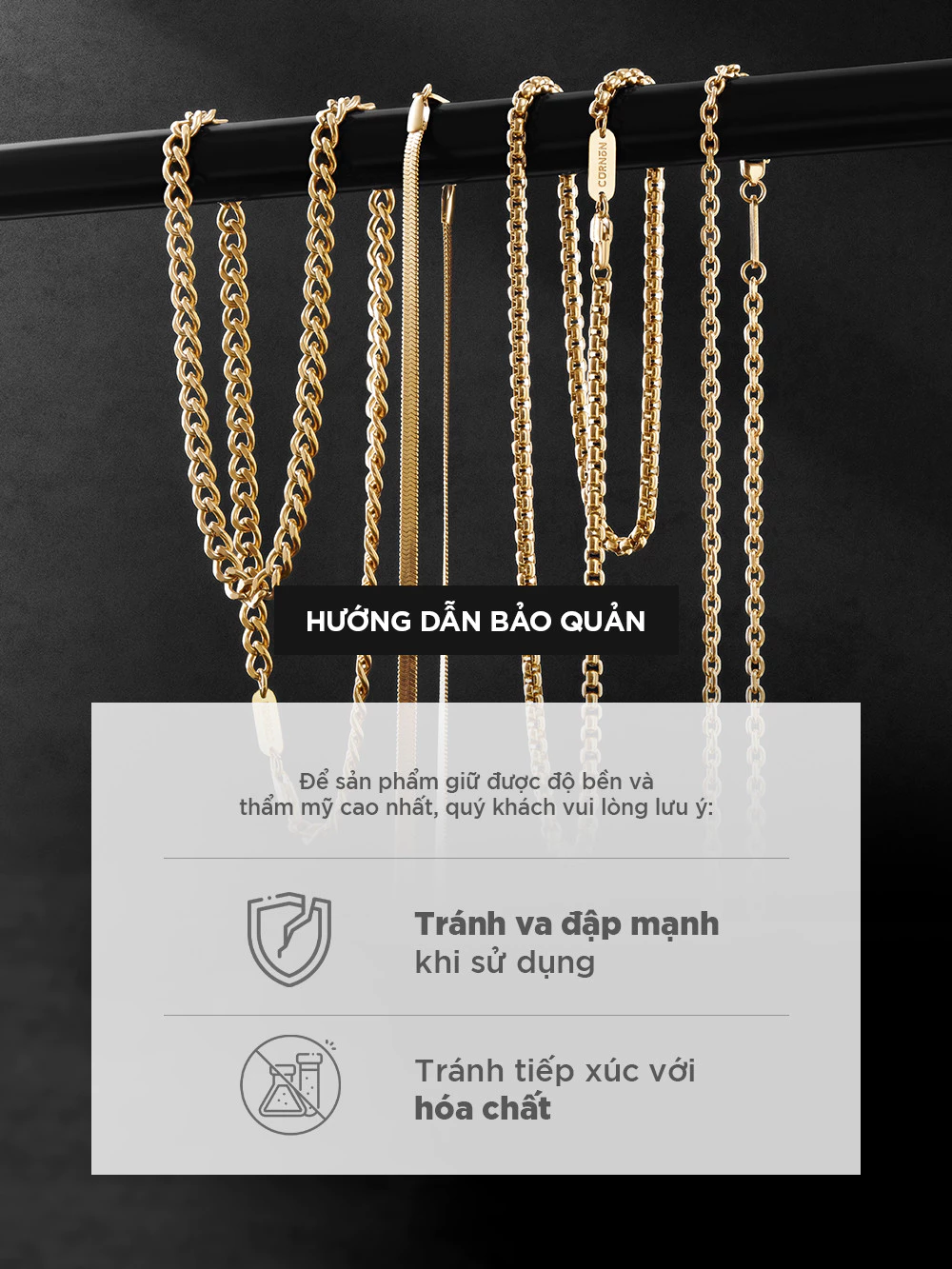 Dây Chuyền Nam Curnon Dylan Bộ Sưu Tập THE ESSENTIALS - Trang Sức Vòng Xích Phong Cách Mạnh Mẽ - Chất Liệu Thép Không Gỉ
