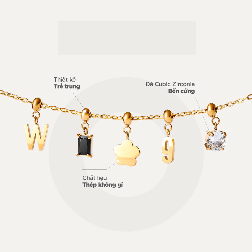 Vòng cổ/Vòng tay đính Charm Curnon - Trang Sức, Phụ Kiện Thời Trang Sáng Tạo Với Thiết Kế Sang Trọn