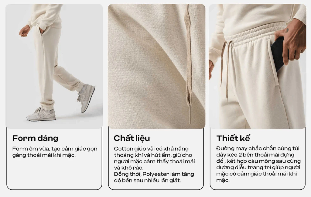 [MUA 2 GIẢM 40%]Quần nỉ Jogger Pants Fleece mềm mại, ấm áp, co giãn đàn hồi tốt Coolmate