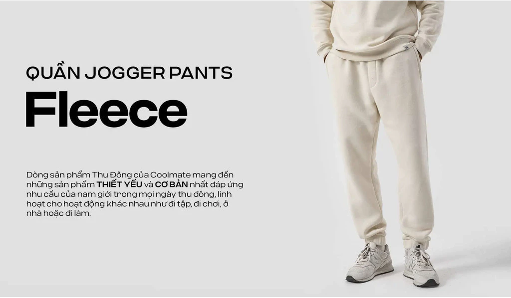 [MUA 2 GIẢM 40%]Quần nỉ Jogger Pants Fleece mềm mại, ấm áp, co giãn đàn hồi tốt Coolmate