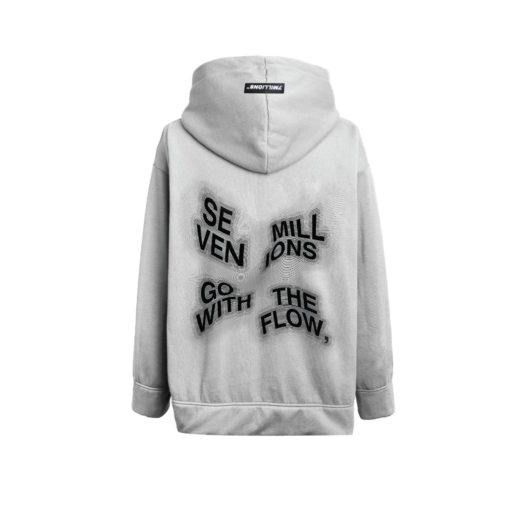 Áo Khoác Hoodie Zip Multiline Vải Nỉ Chân Cua Oversized 7MILLIONS (Xám & Đen)