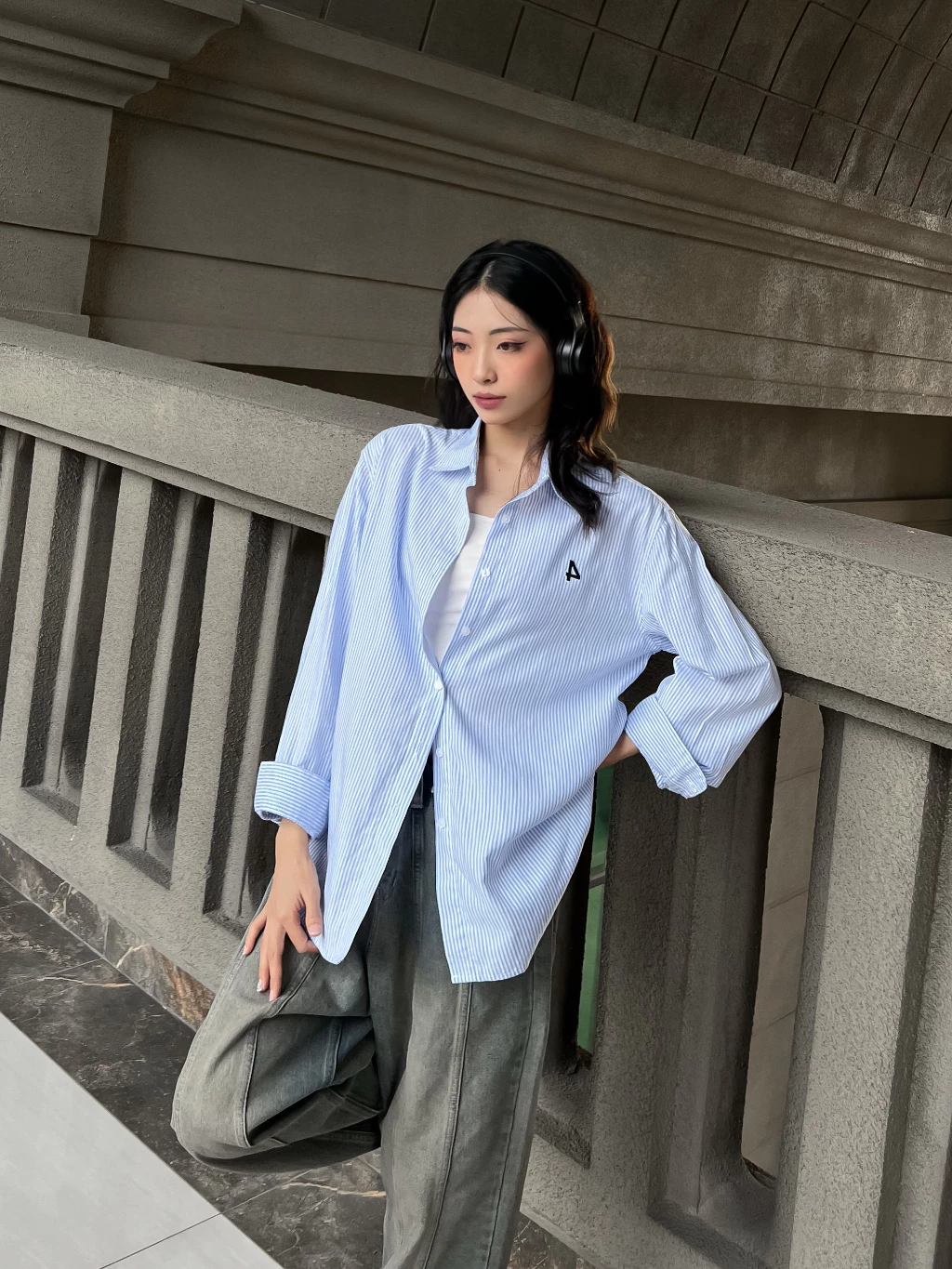 Áo sơ mi trơn formal Dragonbyboi Premium Oxford Shirt Logo