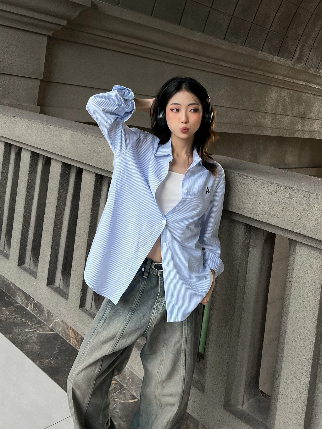Áo sơ mi trơn formal Dragonbyboi Premium Oxford Shirt Logo