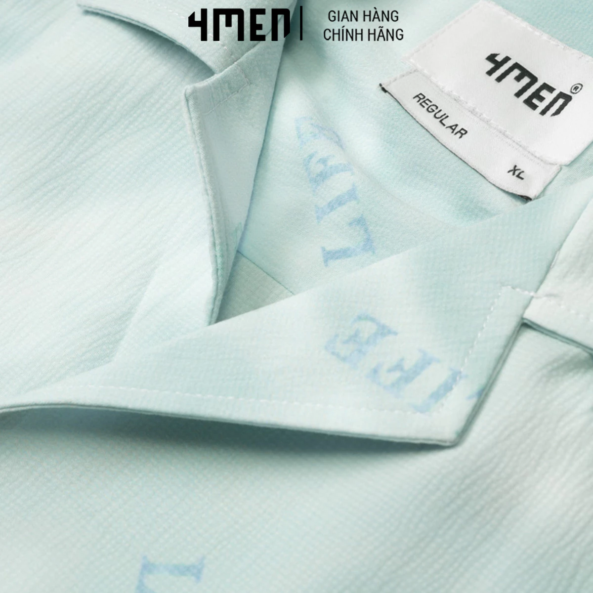 Áo Sơ Mi Nam Trơn In Họa Tiết Form Regular 4MEN SM133 tay ngắn, vải mềm mại, thấm mồ hôi, thoáng mát, trẻ trung, cá tính