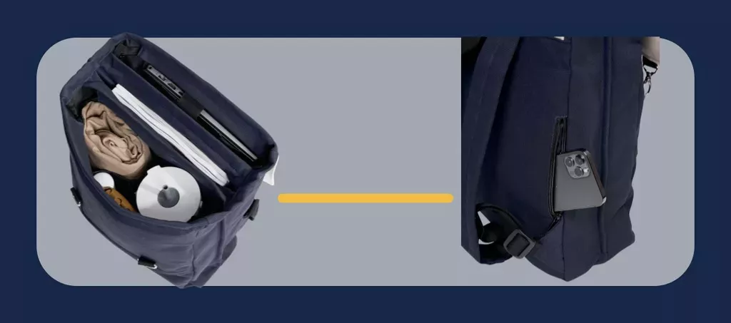 Jamlos Triple Backpack - Balo thời trang vải canvas nhiều ngăn đi học và làm vừa laptop 15inch