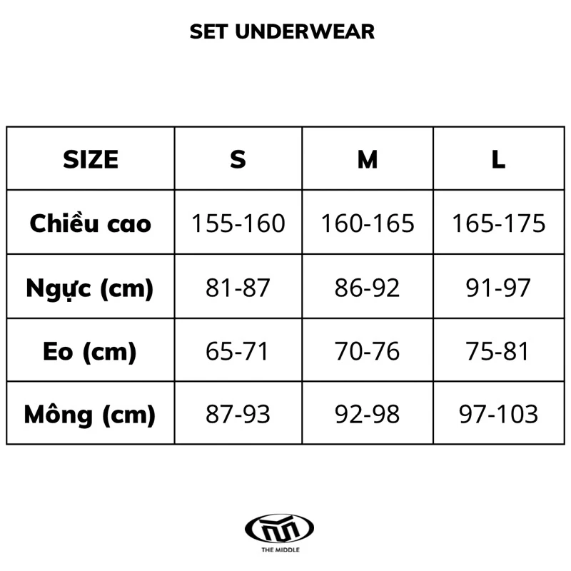 Set đồ lót underwear THEMIDDLE (có mút)