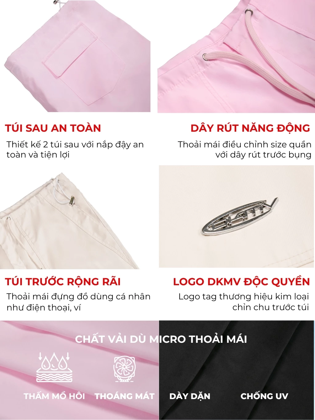 Quần dài parachute form rộng hack dáng DKMV - Basic Parachure Pants | K19- Q6