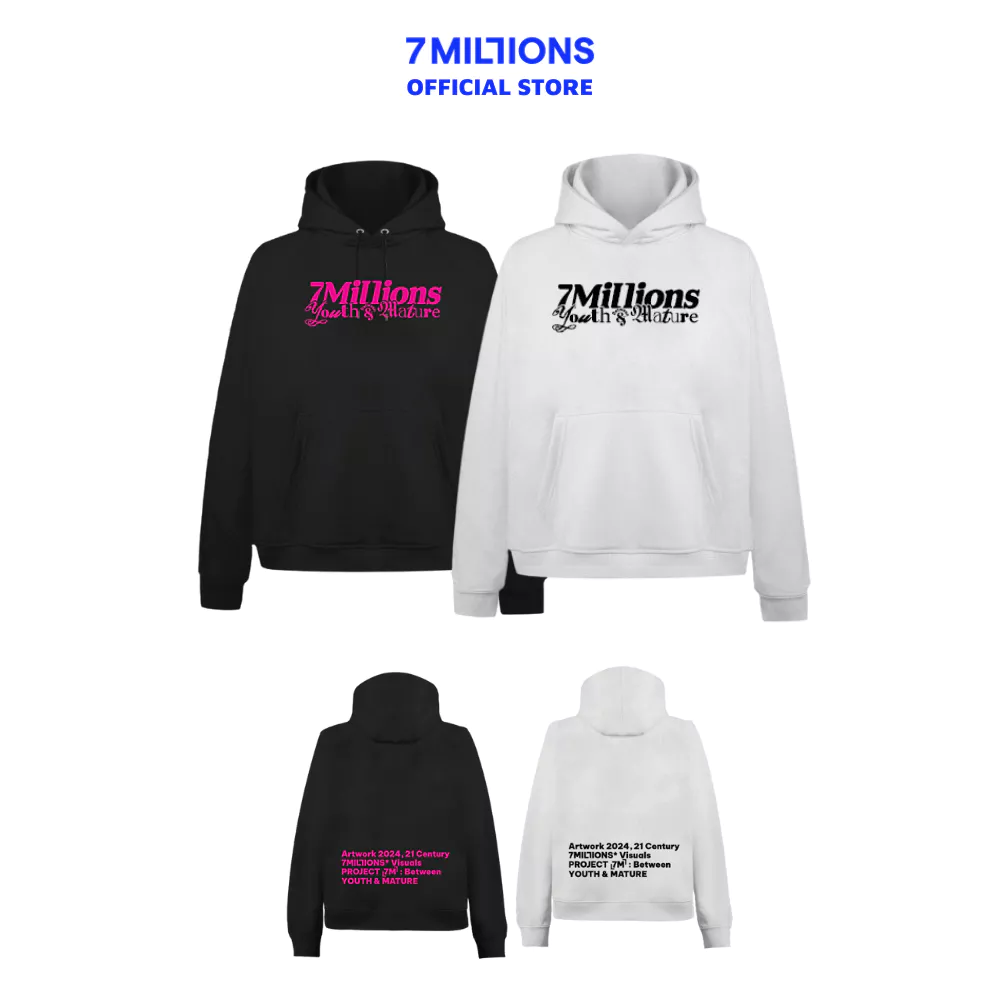 Áo Khoác Hoodie Mature Vải Nỉ Bông Oversized 7MILLIONS (Đen & Xám)