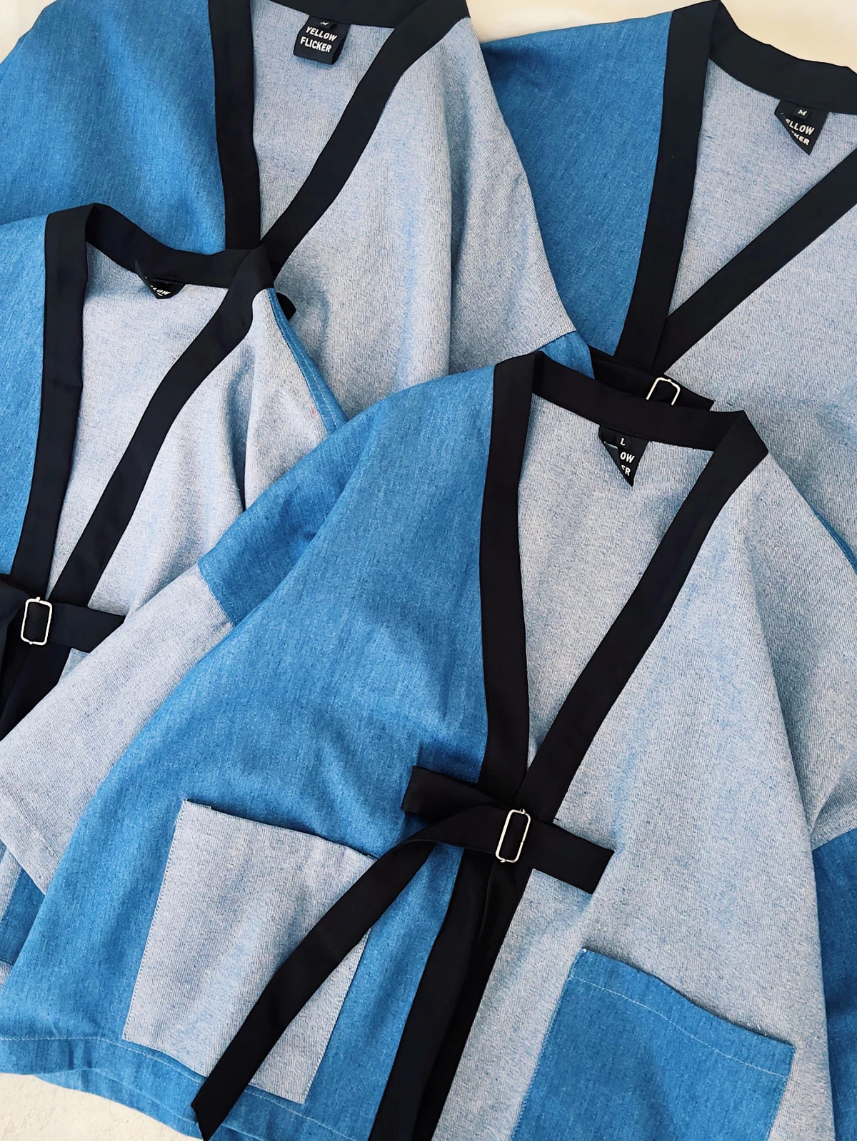 Áo kimono YELLOW FLICKER logo hoa form boxy