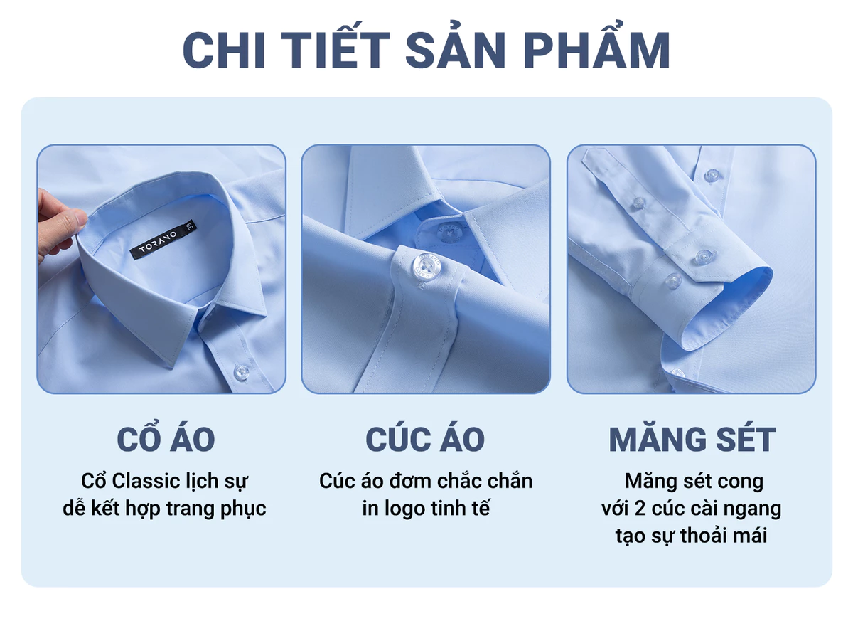 Áo sơ mi nam WRINKLE-FREE SHIRT TORANO dài tay trơn phom chuẩn lịch sự - FATB002