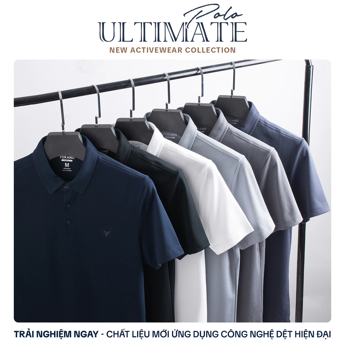 Áo Polo Thể Thao nam ULTIMATE POLO TORANO ngắn trơn phong cách lịch sự nam tính FSTP027