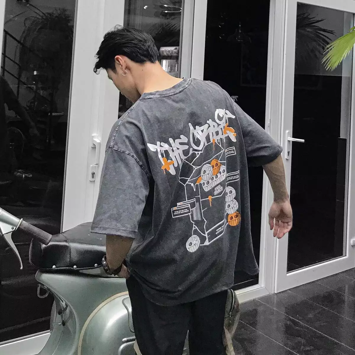 COMBO ORBIT Áo thun nam nữ CIGARATEE Wash và Quần OB Black - Local Brand Chính Hãng