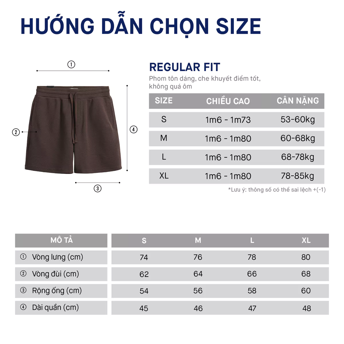 Quần Short Nam ICONDENIM Pique Regular QSID0138