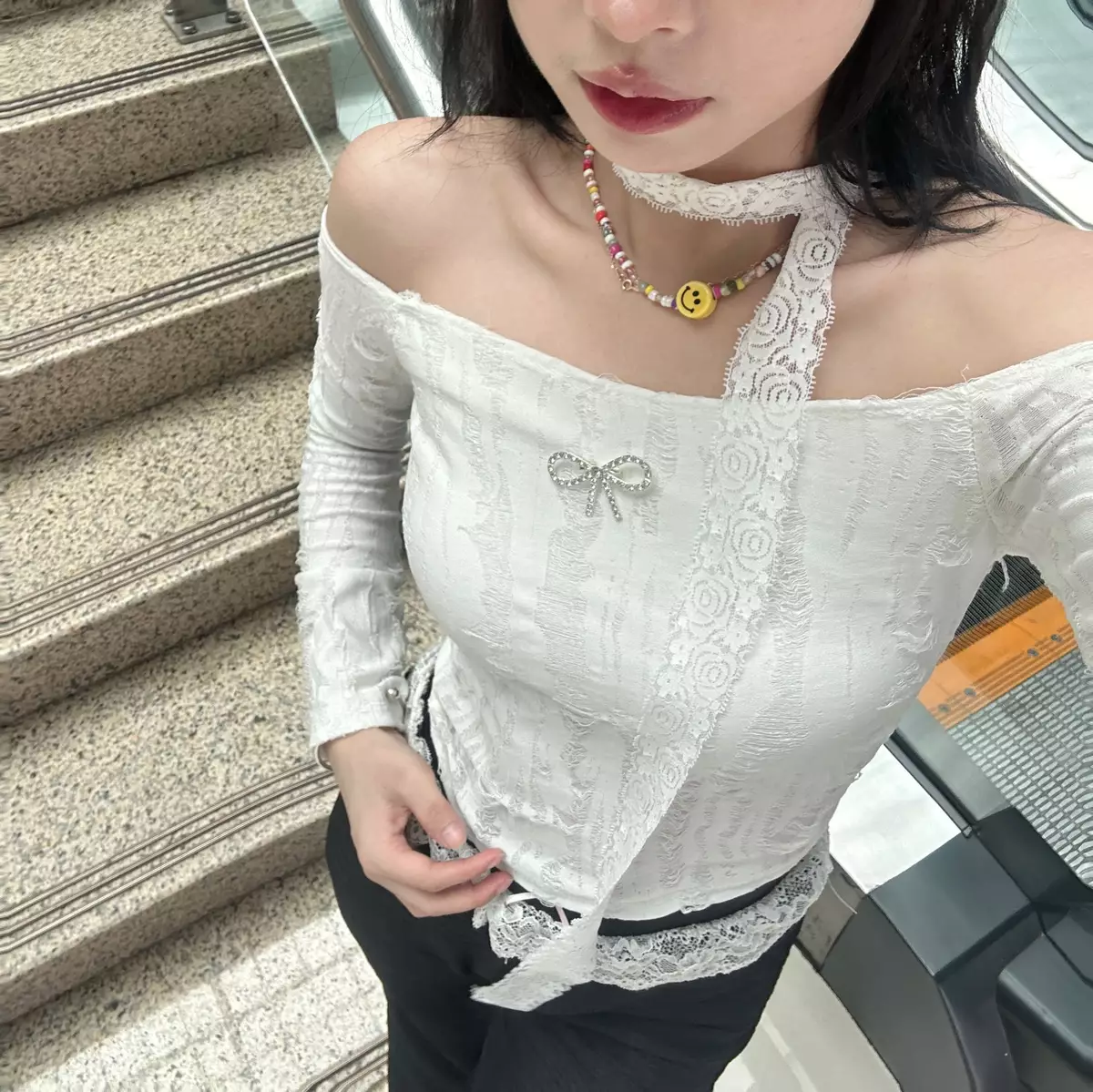 ÁO BODY COTTON CÀO RÁCH LOLITA PHONG CÁCH COQUETTE MIX