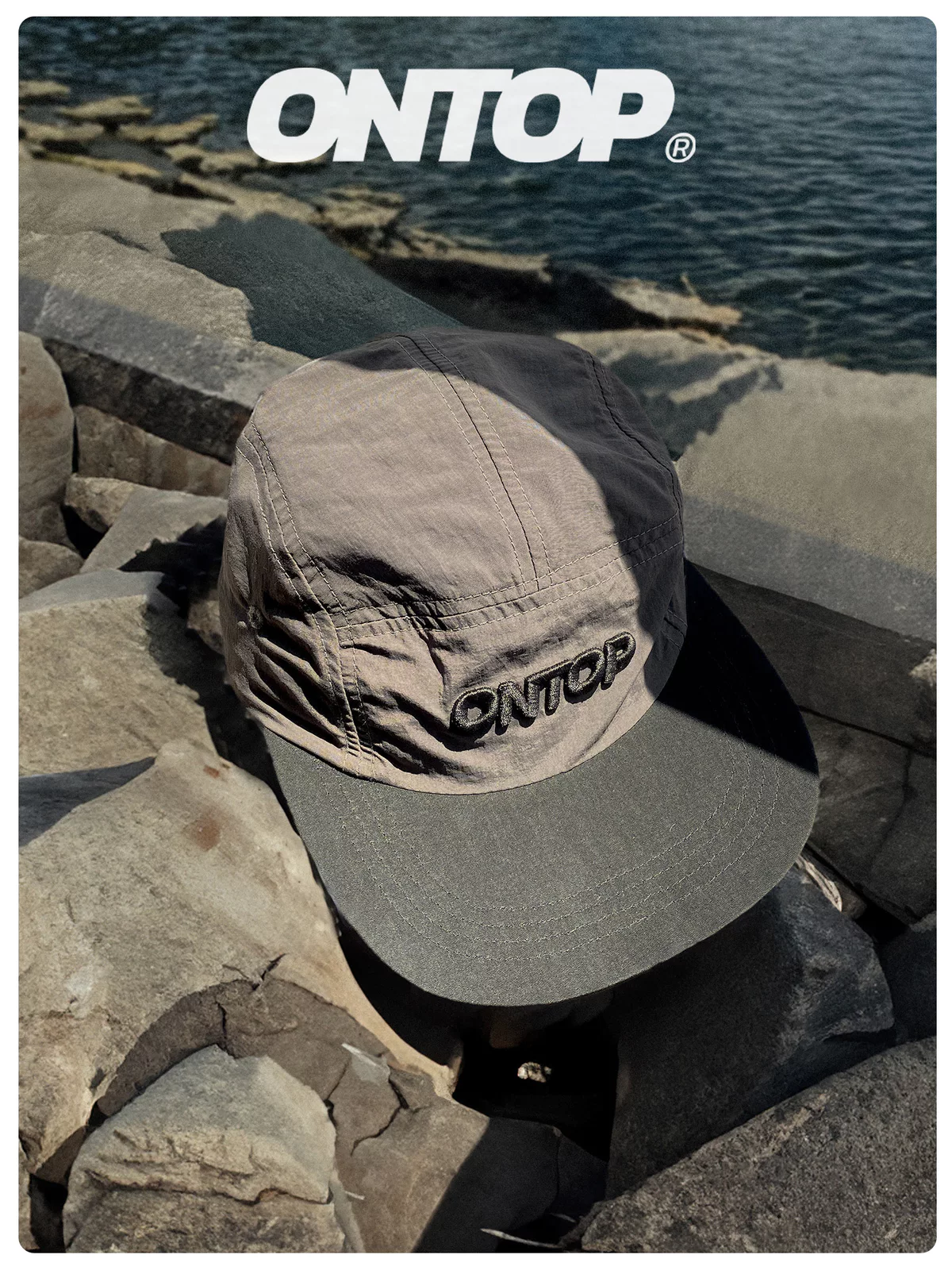 Mũ snapback xám local brand ONTOP có khóa điều chỉnh vòng đầu, lưỡi trai cho nam nữ | O-C1