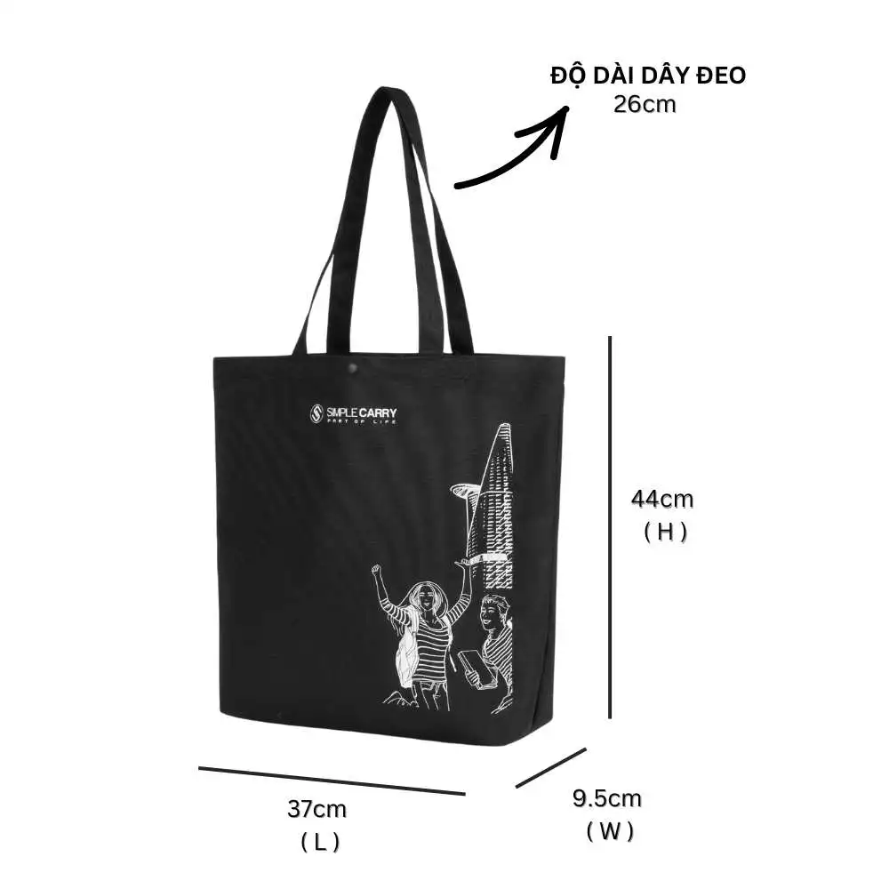 Túi Vải Ngăn Rộng Tote Eco Bag SimpleCarry Phong Cách Hàn Quốc